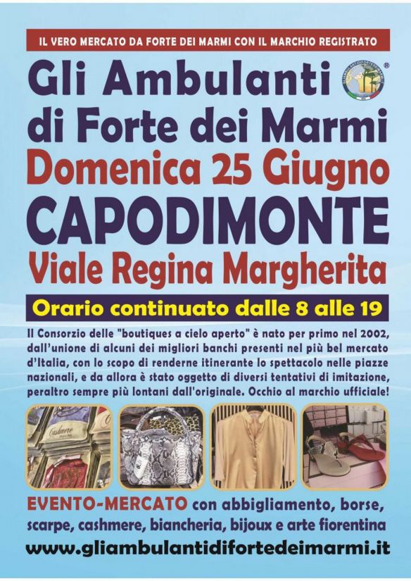 “Gli Ambulanti di Forte dei Marmi” a Capodimonte domenica 25 giugno